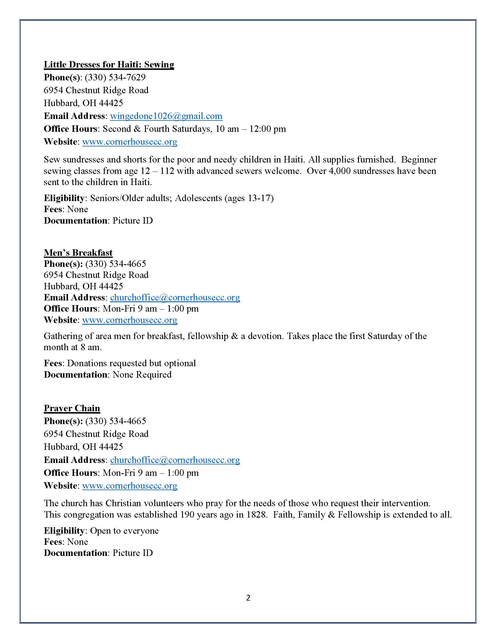 Hubbard Community Directory Hubbard Public Library